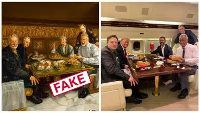 Slika iz 18. stoletja ni »napovedala«, da bodo Trump, Musk in Kennedy Jr. leta 2024 jedli v McDonald’su.